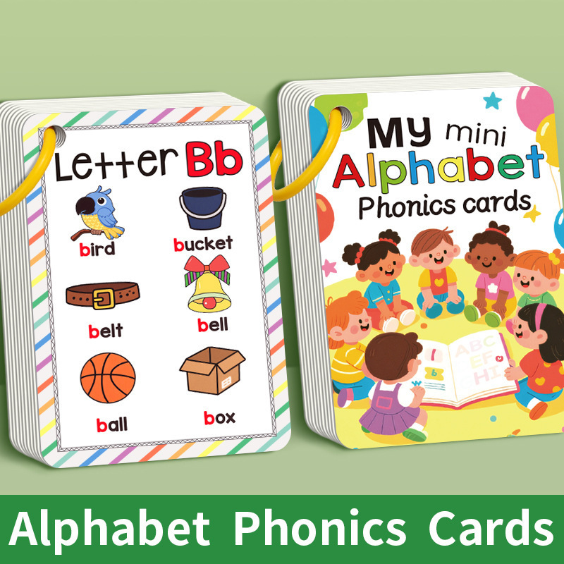 Flash Card Alphabet - مجموعة من 27 بطاقة تعليمية كرتونية