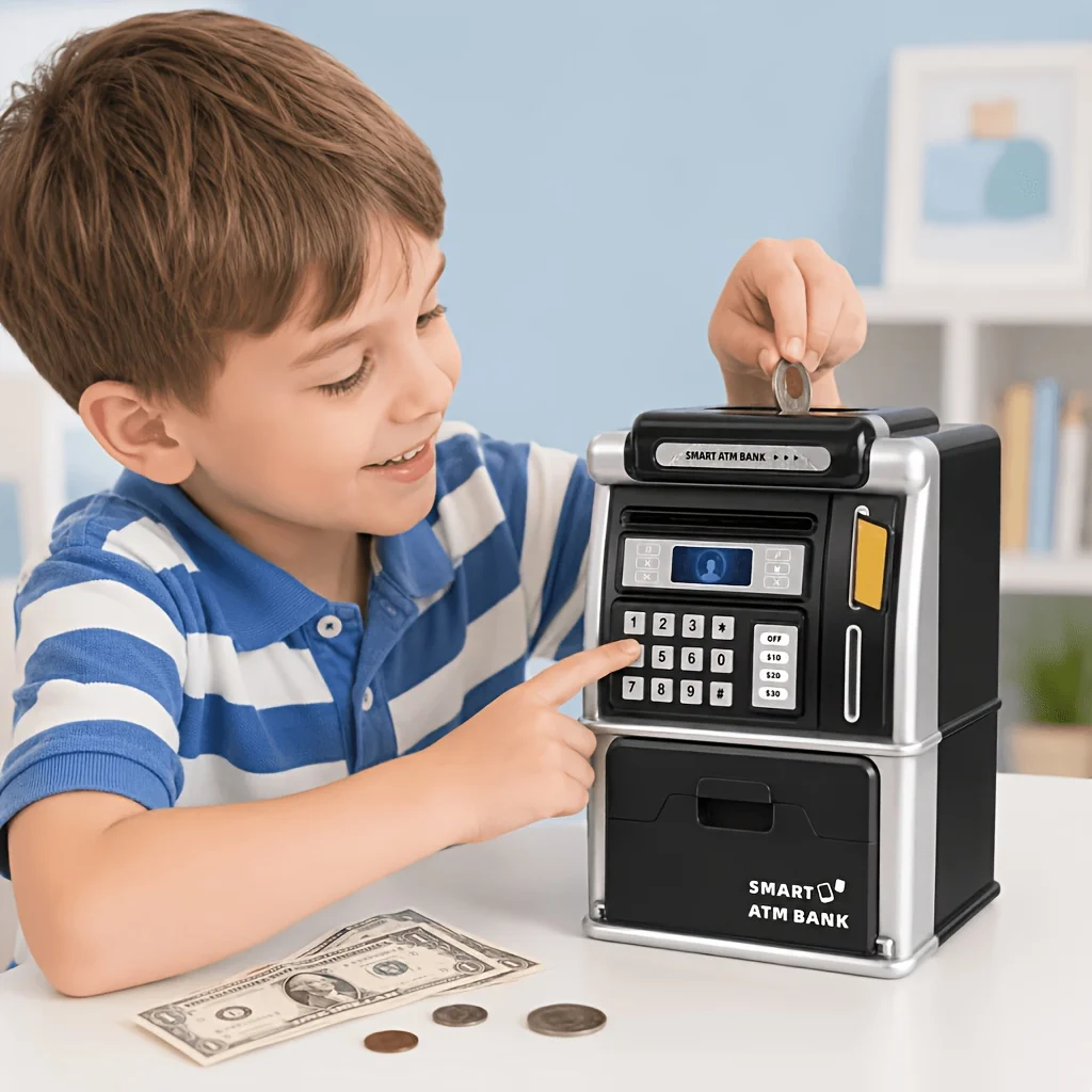 حصالة نقود ذكية على شكل جهاز ص - مراجعة Kids Education Savings وسعره