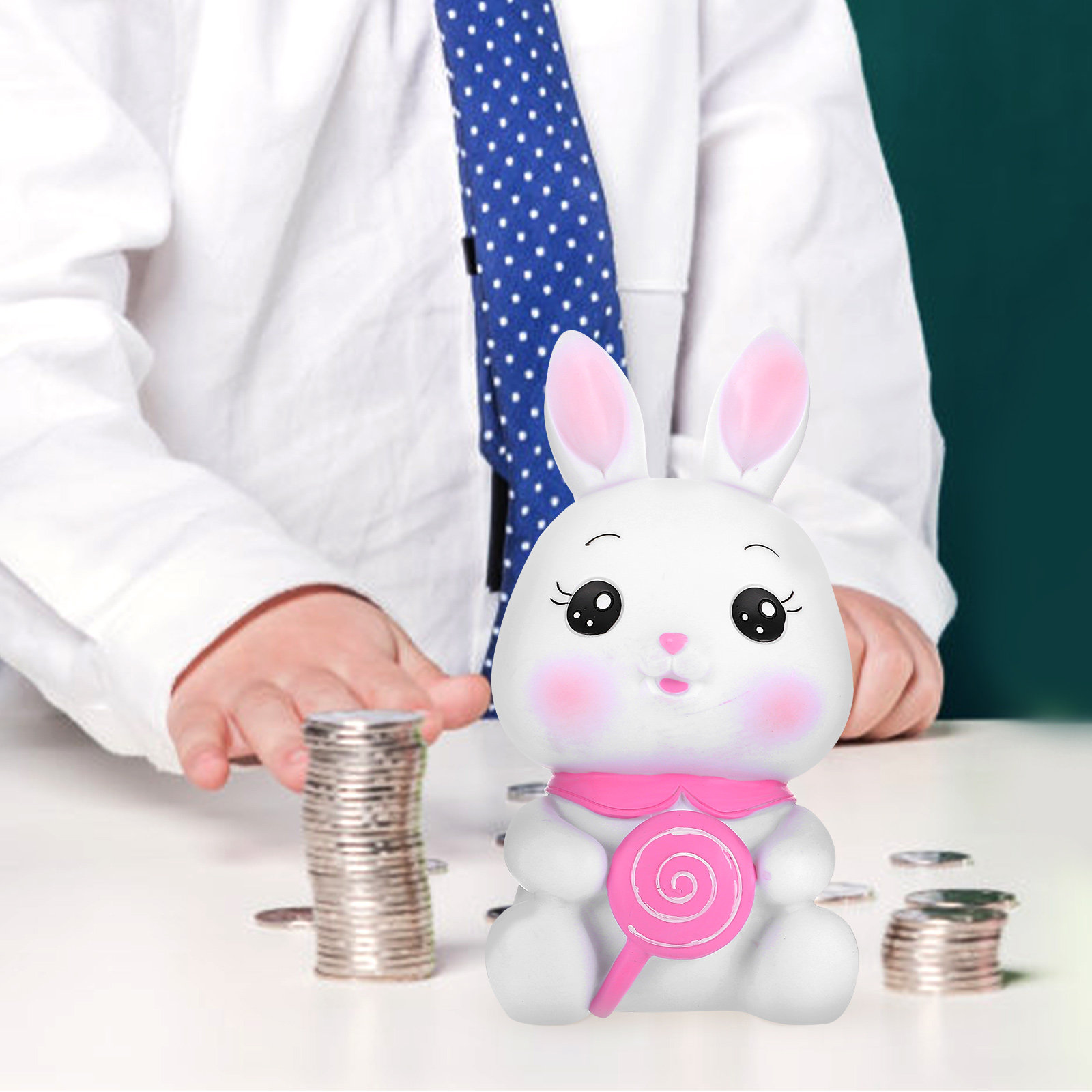 حصالة نقود على شكل أرنب كرتوني - مراجعة Kids Education Savings وسعره