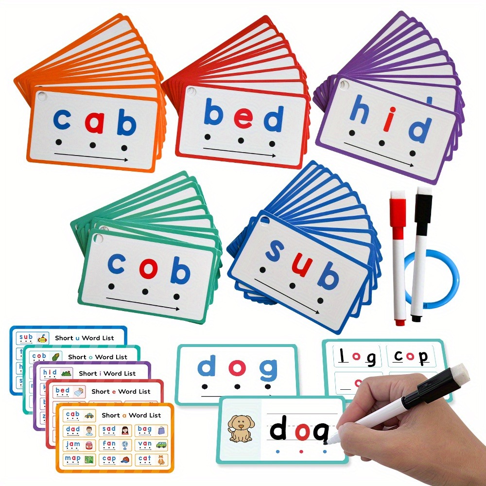 المسح الجاف بخط اليد بطاقات فل - مراجعة Phonics Card Game وسعره